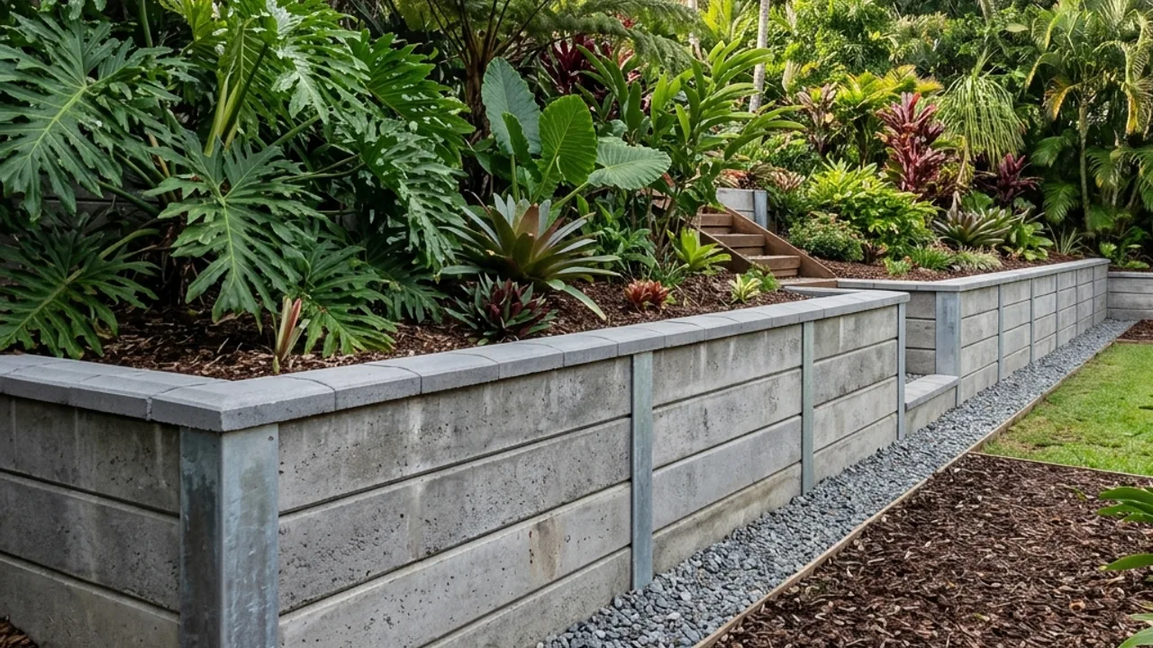 Concrete Sleeper Retaining Walls example
