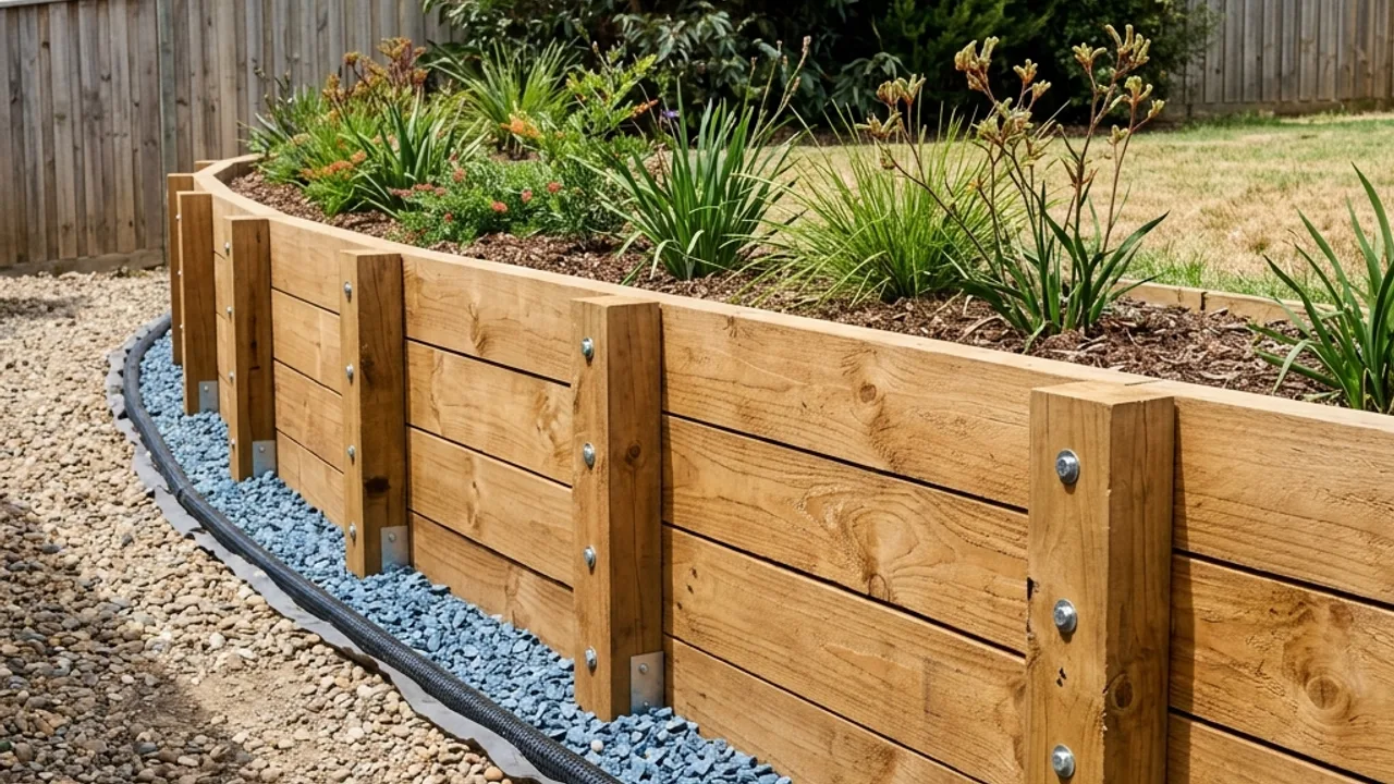 Timber Sleeper Retaining Walls example
